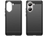 Flexible Handy Schutzhülle mit gebürster Carbon Textur auf der Rückseite für zum Schutz des Xiaomi Poco X7 Pro  Display und Gehäuse Case in schwarz von Screenguard