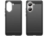 Flexible Handy Schutzhülle mit gebürster Carbon Textur auf der Rückseite für zum Schutz des Xiaomi Poco X7 Pro  Display und Gehäuse Case in schwarz von Screenguard