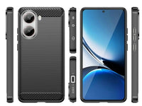 Flexible Handy Schutzhülle mit gebürster Carbon Textur auf der Rückseite für zum Schutz des Xiaomi Poco X7 Pro  Display und Gehäuse Case in schwarz von Screenguard