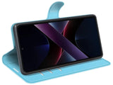 Lederhülle Karten Wallet Ledertasche Etui für Xiaomi Poco X7 Pro in hellblau von Screenguard