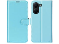 Lederhülle Karten Wallet Ledertasche Etui für Xiaomi Poco X7 Pro in hellblau von Screenguard