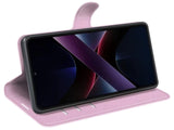Lederhülle Karten Wallet Ledertasche Etui für Xiaomi Poco X7 Pro in rosa von Screenguard