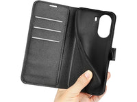 Lederhülle Karten Wallet Ledertasche Etui für Xiaomi Poco X7 Pro in schwarz von Screenguard