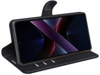 Lederhülle Karten Wallet Ledertasche Etui für Xiaomi Poco X7 Pro in schwarz von Screenguard