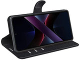 Lederhülle Karten Wallet Ledertasche Etui für Xiaomi Poco X7 Pro in schwarz von Screenguard