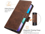 Veganes Flip Case Leder Etui Hülle mit Karten Fächer und Sichtfenster für Xiaomi Redmi 10 2022 in mokka von Screenguard