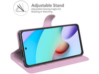 Lederhülle Karten Wallet Ledertasche Etui für Xiaomi Redmi 10 in rosa  von Screenguard