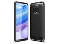 Flexible Handy Schutzhülle mit gebürster Carbon Textur auf der Rückseite für zum Schutz des Xiaomi Redmi 10X Pro 5G  Display und Gehäuse Case in schwarz von Screenguard