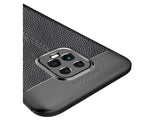 Soft TPU Case mit Design aus feinem veganen Leder für Xiaomi Redmi 10X Pro 5G stabil mit erhöhten Rändern und Kanten in schwarz von Screenguard