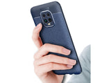 Soft TPU Case mit Design aus feinem veganen Leder für Xiaomi Redmi 10X Pro 5G stabil mit erhöhten Rändern und Kanten in schwarz von Screenguard