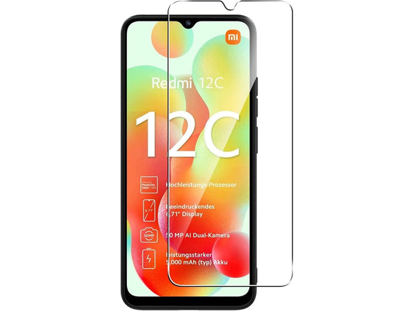 Case Friendly Screen Protector Handy Display Schutz Panzerglas Folie aus echtem 9H 2.5D Glas für Abdeckung des Xiaomi Redmi 12C Displays in transparent von Screenguard