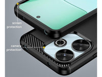 Flexible Handy Schutzhülle mit gebürster Carbon Textur auf der Rückseite für zum Schutz des Xiaomi Redmi 13  Display und Gehäuse Case in schwarz von Screenguard