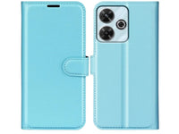 Lederhülle Karten Wallet Ledertasche Etui für Xiaomi Redmi 13 in hellblau von Screenguard