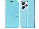 Lederhülle Karten Wallet Ledertasche Etui für Xiaomi Redmi 13 in hellblau von Screenguard