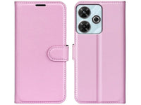 Lederhülle Karten Wallet Ledertasche Etui für Xiaomi Redmi 13 in rosa von Screenguard