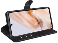 Lederhülle Karten Wallet Ledertasche Etui für Xiaomi Redmi 13 in schwarz von Screenguard