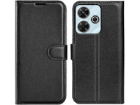 Lederhülle Karten Wallet Ledertasche Etui für Xiaomi Redmi 13 in schwarz von Screenguard