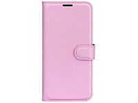 Lederhülle Karten Wallet Ledertasche Etui für Xiaomi Redmi 13C in rosa von Screenguard