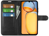 Lederhülle Portemonnaie Karten Ledertasche für Xiaomi Redmi 13C in schwarz von Screenguard