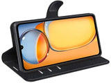 Lederhülle Karten Wallet Ledertasche Etui für Xiaomi Redmi 13C in schwarz von Screenguard