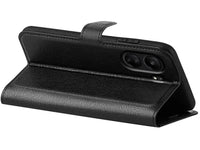 Lederhülle Karten Wallet Ledertasche Etui für Xiaomi Redmi 13C in schwarz von Screenguard