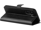 Lederhülle Karten Wallet Ledertasche Etui für Xiaomi Redmi 13C in schwarz von Screenguard