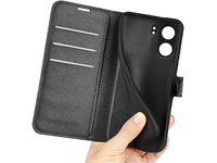 Lederhülle Karten Wallet Ledertasche Etui für Xiaomi Redmi 13C in schwarz von Screenguard