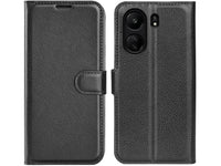 Lederhülle Karten Wallet Ledertasche Etui für Xiaomi Redmi 13C in schwarz von Screenguard