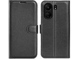 Lederhülle Karten Wallet Ledertasche Etui für Xiaomi Redmi 13C in schwarz von Screenguard