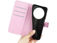 Lederhülle Karten Wallet Ledertasche Etui für Xiaomi Redmi 14C in rosa von Screenguard