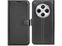 Lederhülle Karten Wallet Ledertasche Etui für Xiaomi Redmi 14C in schwarz von Screenguard