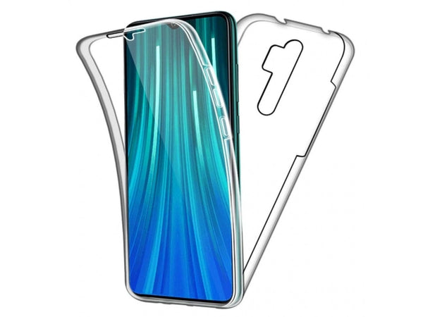 Vollständige 360 Grad Rundum Gummi TPU Hülle zum beidseitigen Schutz des Xiaomi Redmi 9 Display und Gehäuse in transparent von Screenguard