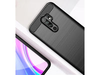 Flexible Handy Schutzhülle mit gebürster Carbon Textur auf der Rückseite für zum Schutz des Xiaomi Redmi 9  Display und Gehäuse Case in schwarz von Screenguard