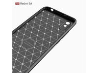 Flexible Handy Schutzhülle mit gebürster Carbon Textur auf der Rückseite für zum Schutz des Xiaomi Redmi 9A  Display und Gehäuse Case in schwarz von Screenguard