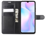 Lederhülle Karten Wallet Ledertasche Etui für Xiaomi Redmi 9A in schwarz von Screenguard