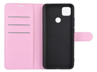 Lederhülle Karten Wallet Ledertasche Etui für Xiaomi Redmi 9C in rosa von Screenguard