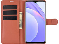 Lederhülle Karten Wallet Ledertasche Etui für Xiaomi Redmi 9T in braun von Screenguard