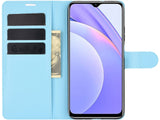 Lederhülle Karten Wallet Ledertasche Etui für Xiaomi Redmi 9T in hellblau von Screenguard