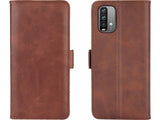 Veganes Flip Case Leder Etui Hülle mit Karten Fächer und Sichtfenster für Xiaomi Redmi 9T in mokka von Screenguard