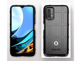 Widerstandsfähige, stabile Outdoor Sport Hülle für das Xiaomi Redmi 9T für Handwerker, Baustelle, Business, äusserst stabil mit erhöhten Rändern und Kanten in schwarz von Screenguard