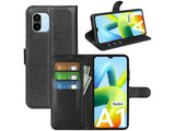Lederhülle Portemonnaie Karten Ledertasche für Xiaomi Redmi A1 in schwarz von Screenguard