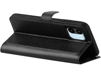 Lederhülle Karten Wallet Ledertasche Etui für Xiaomi Redmi A1 in schwarz von Screenguard