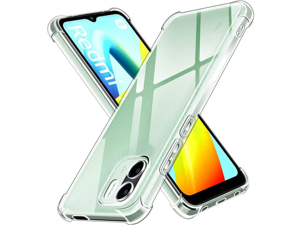 Hoch transparenter TPU Gummi Schutz Handy Hülle Clear Case klar mit verstärkten Schutzecken Bumper für das Xiaomi Redmi A2 Display und Gehäuse in transparent von Screenguard