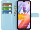 Lederhülle Portemonnaie Karten Ledertasche für Xiaomi Redmi A2 in hellblau von Screenguard