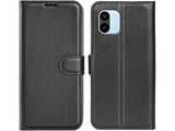 Lederhülle Karten Wallet Ledertasche Etui für Xiaomi Redmi A2 in schwarz von Screenguard