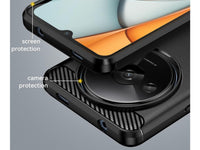 Flexible Handy Schutzhülle mit gebürster Carbon Textur auf der Rückseite für zum Schutz des Xiaomi Redmi A3  Display und Gehäuse Case in schwarz von Screenguard