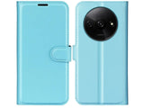 Lederhülle Karten Wallet Ledertasche Etui für Xiaomi Redmi A3 in hellblau von Screenguard