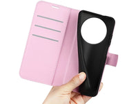 Lederhülle Karten Wallet Ledertasche Etui für Xiaomi Redmi A3 in rosa von Screenguard