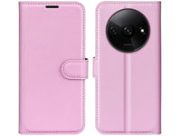 Lederhülle Karten Wallet Ledertasche Etui für Xiaomi Redmi A3 in rosa von Screenguard
