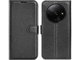 Lederhülle Karten Wallet Ledertasche Etui für Xiaomi Redmi A3 in schwarz von Screenguard